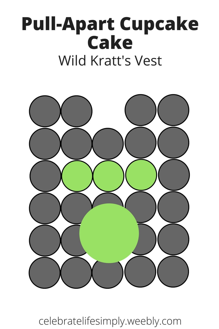 Wild Kratt's Vest Pull-Apart Cupcake Cake Template | Over 200 Cupcake Cake Templates perfect for Birthdays, Showers, Holidays or just because!