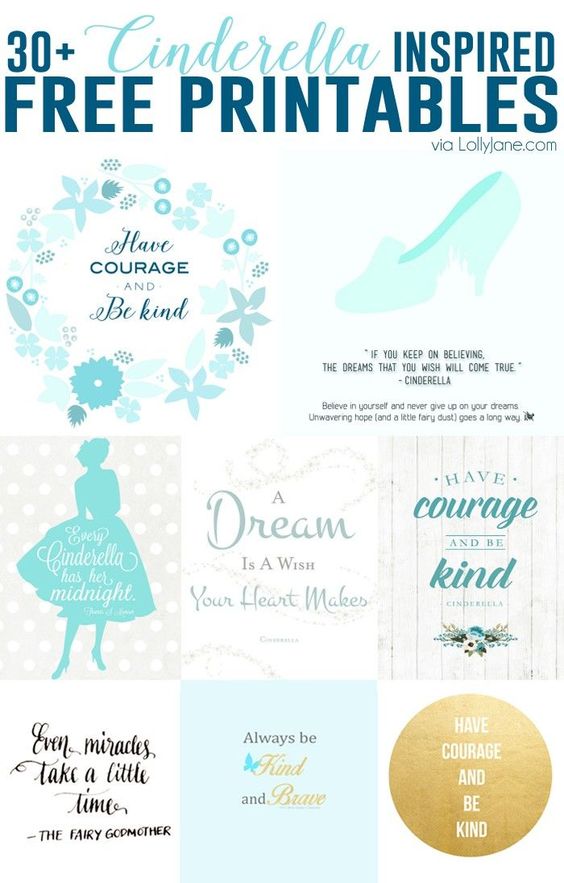 30+ FREE Cinderella inspired printables