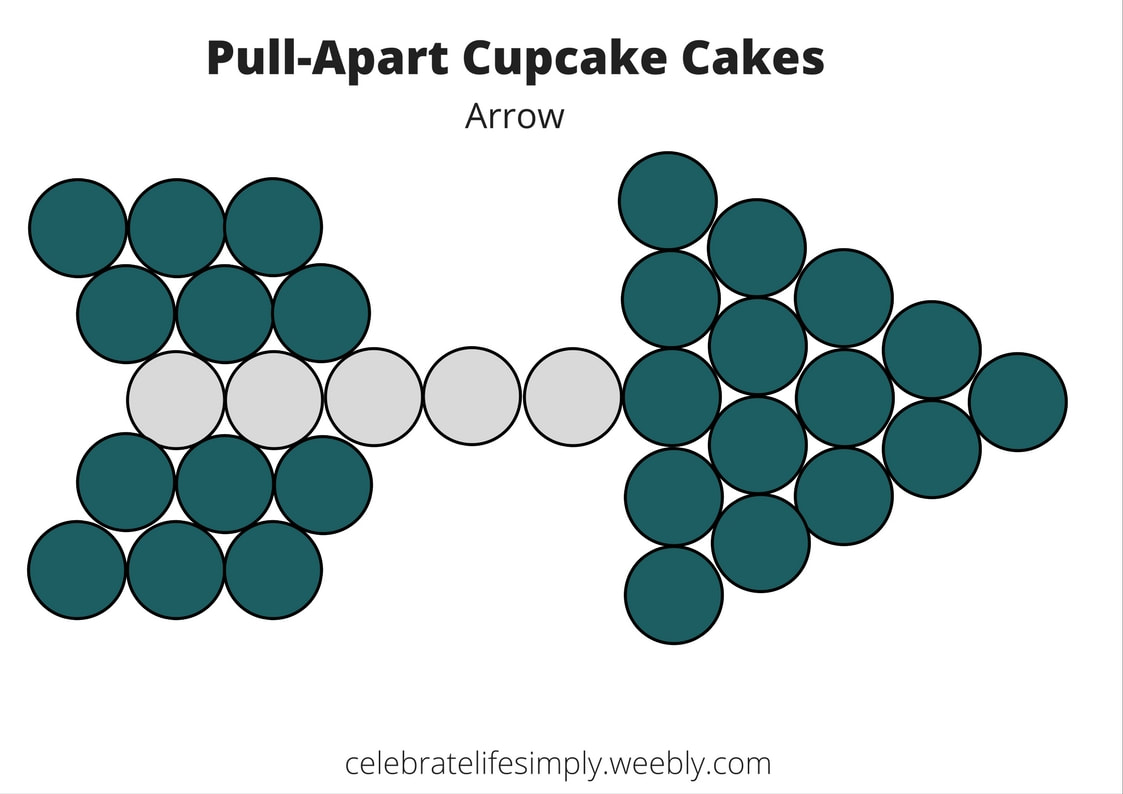 Arrow Pull-Apart Cupcake Cake Template | Over 150 Free templates (and growing) for DIY Pull-Apart Cupcake Cakes @ celebratelifesimply.weebly.com