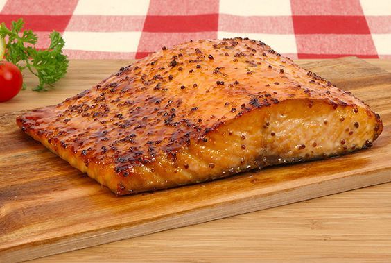 BC Cedar Planked Salmon with Maple-Mustard Glaze