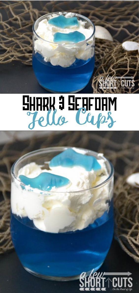 Seafoam & Shark Jello Cups