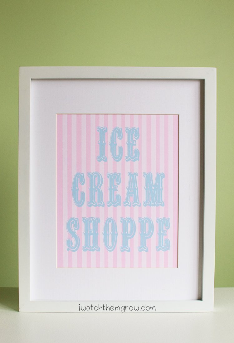 Free Printable Ice Cream Shoppe Posters