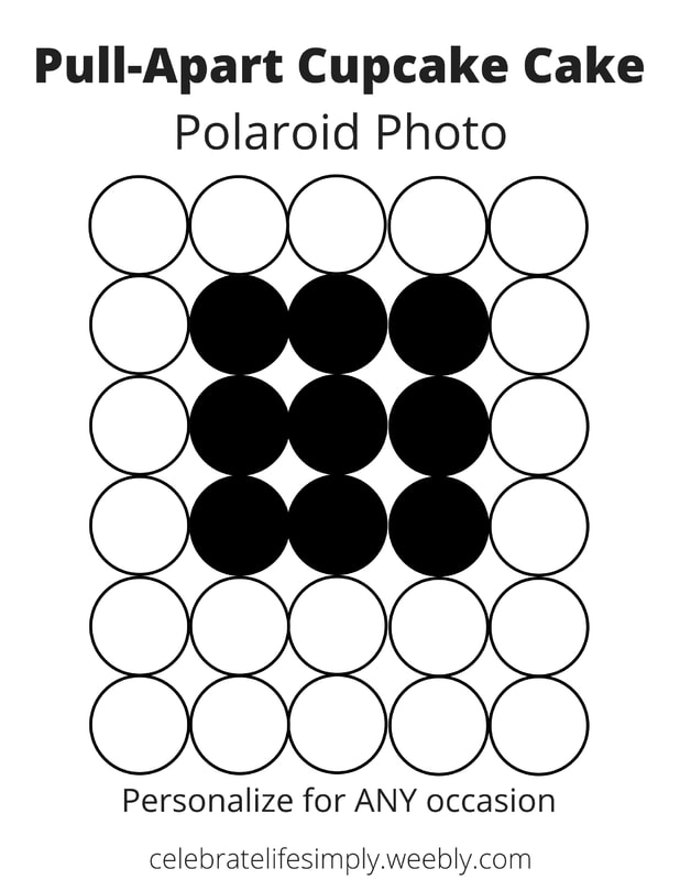 Polaroid Photo Pull-Apart Cupcake Cake Template