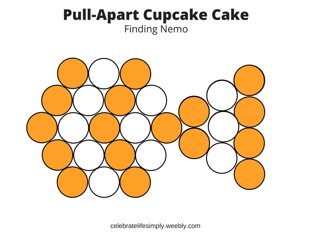 Finding Nemo Pull-Apart Cupcake Cake Template | Over 150 Free templates (and growing) for DIY Pull-Apart Cupcake Cakes @ celebratelifesimply.weebly.com