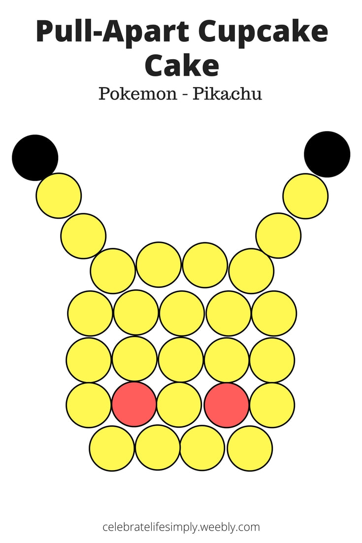 Pokemon - Pikachu Pull-Apart Cupcake Cake Template