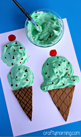 Puffy Paint Ice Cream Cone Craft for Kids