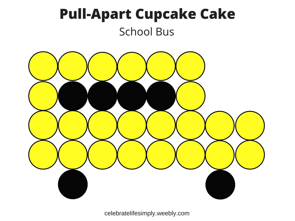 School Bus Pull-Apart Cupcake CakeTemplate