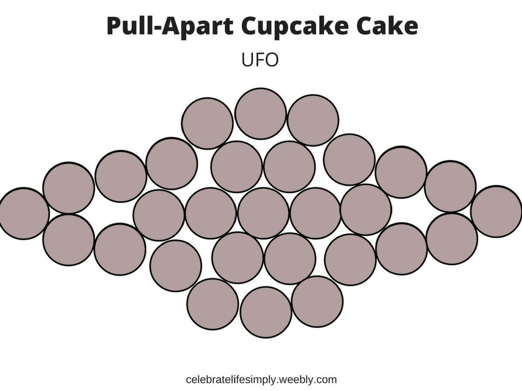 UFO Pull-Apart Cupcake Cake Template