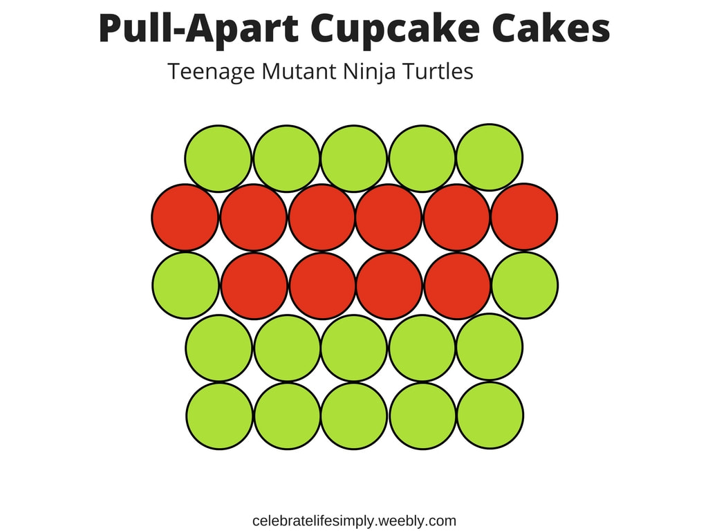 Raphael Pull-Apart Cupcake Cake Template
