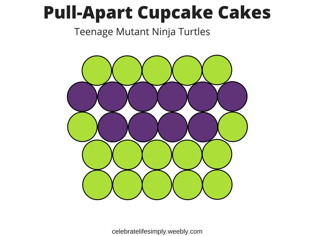 TMNT Pull-Apart Cupcake Cake Template | Over 200 Cupcake Cake Templates perfect for all your party needs!