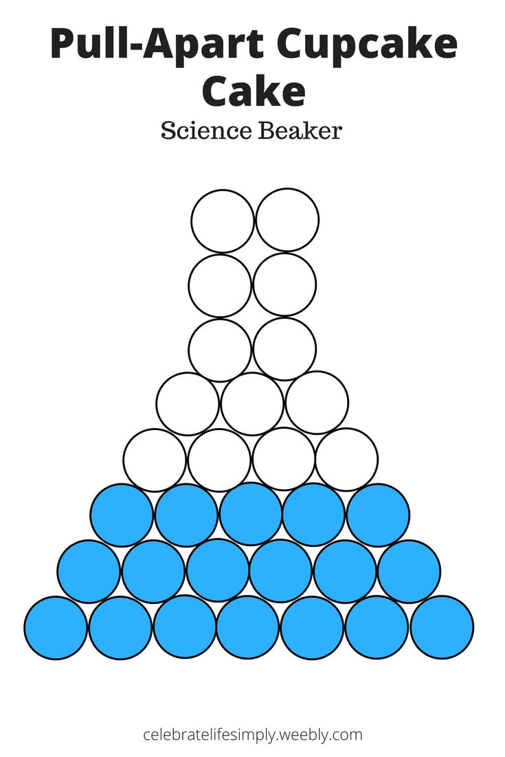 Science Beaker Pull-Apart Cupcake Cake Template | Over 200 Cupcake Cake Templates perfect for all your party needs!