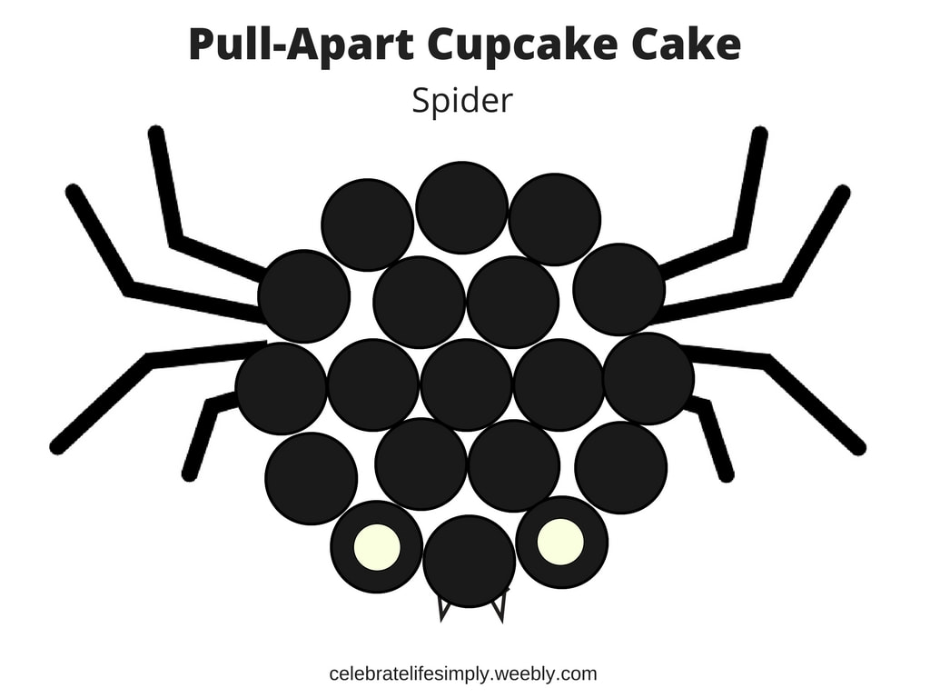 Spider Pull-Apart Cupcake Cake Template | Over 200 Cupcake Cake Templates perfect for Birthdays, Showers, Holidays or just because! 