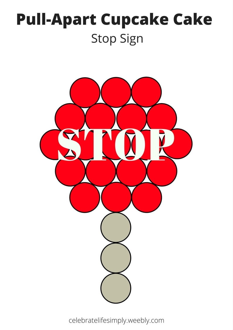 Stop Signs Pull-Apart Cupcake Cake Template | Over 200 Cupcake Cake Templates perfect for all your party needs!