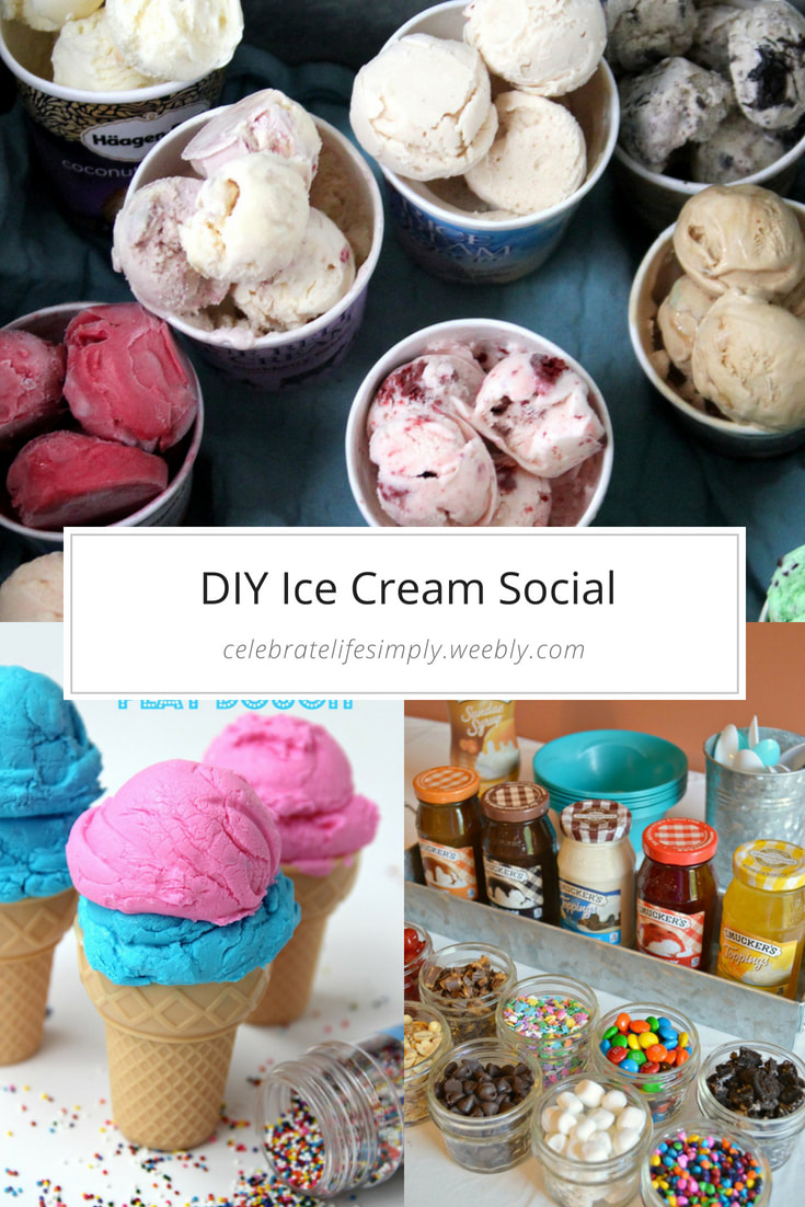 DIY Ice Cream Social - decorations, different ice cream bar ideas and fun activities for the kids!