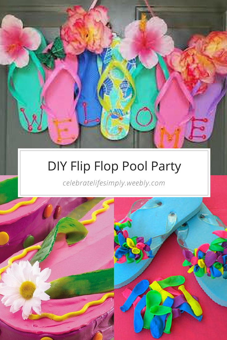 DIY Flip Flop Backyard Pool Party