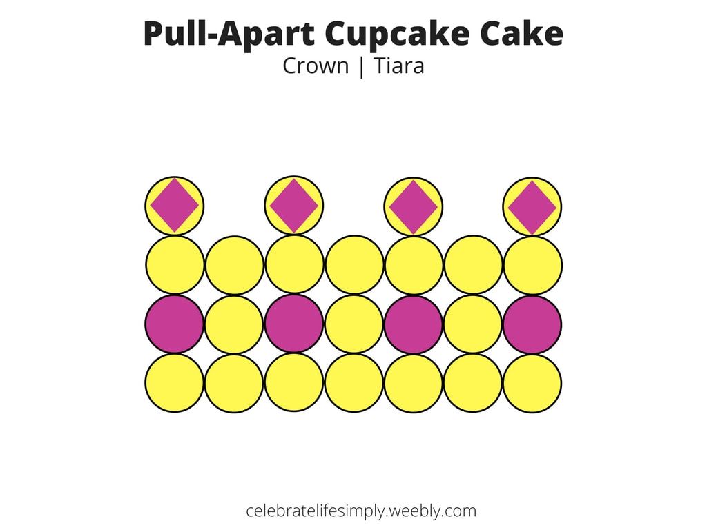Crown | Tiara Pull-Apart Cupcake Cake Template | Over 200 Cupcake Cake Templates perfect for all your party needs!